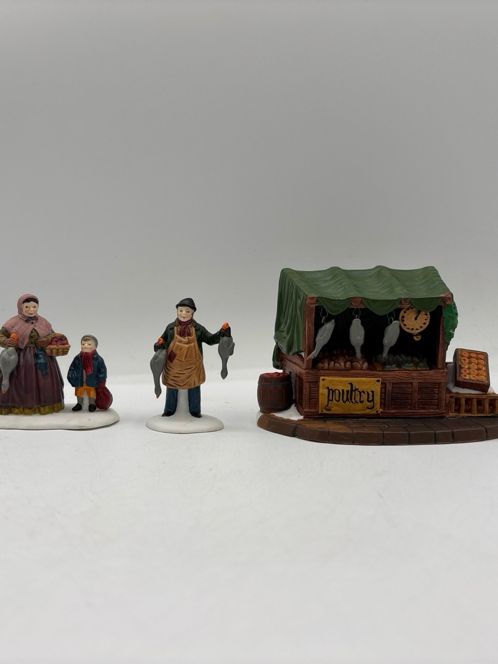 Department 56 1989 Vintage Heritage Village Poultry Market Set‎ Of 3 5559-0 EUC